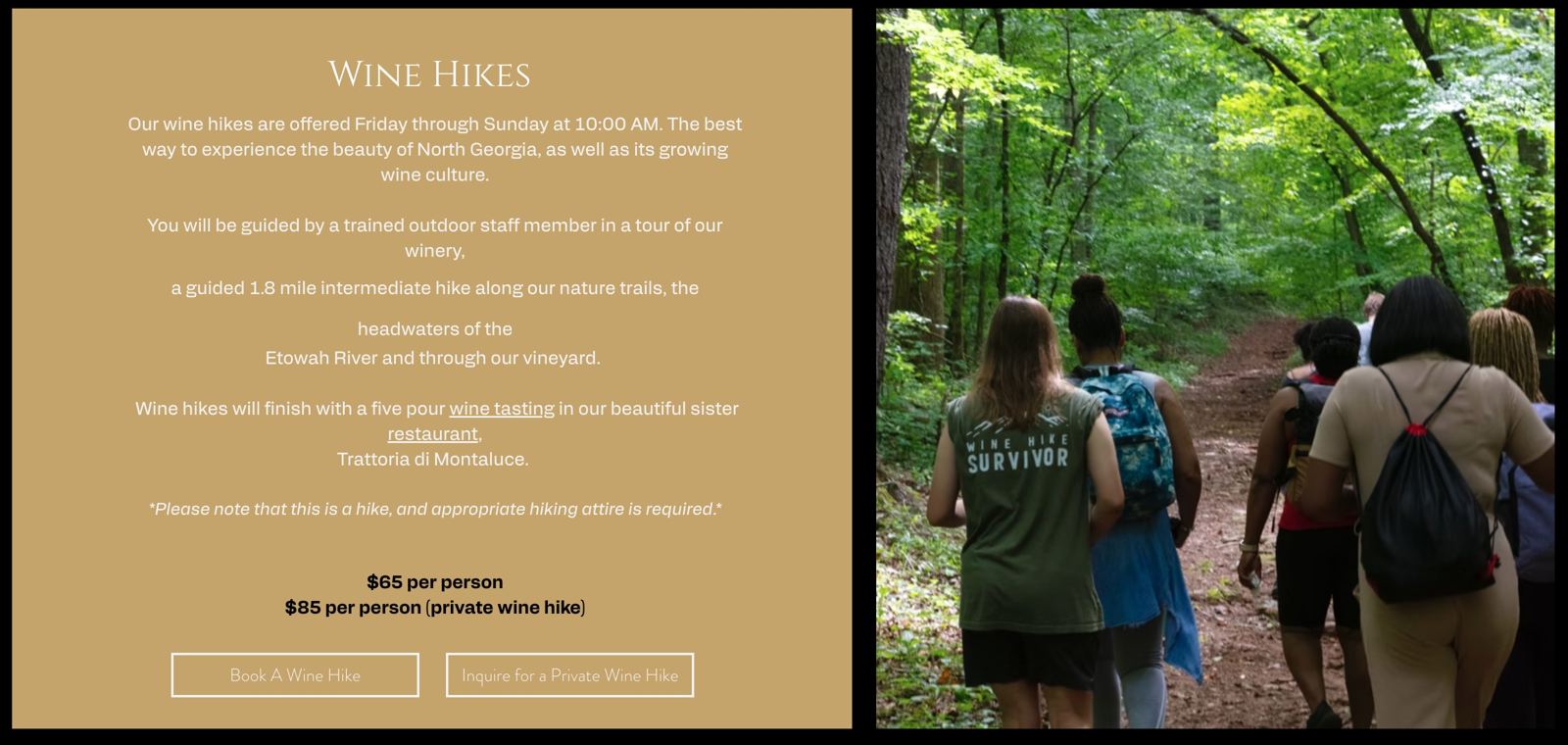 Previous wine hike page